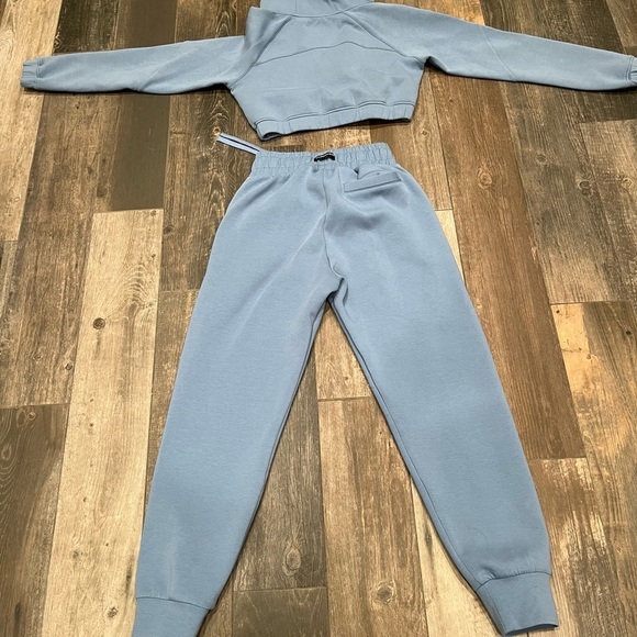 Alphalete Element ELMTS Crop Zip Jacket XS & Jogger Pant SM Women Sky Blue Set - Picture 13 of 13